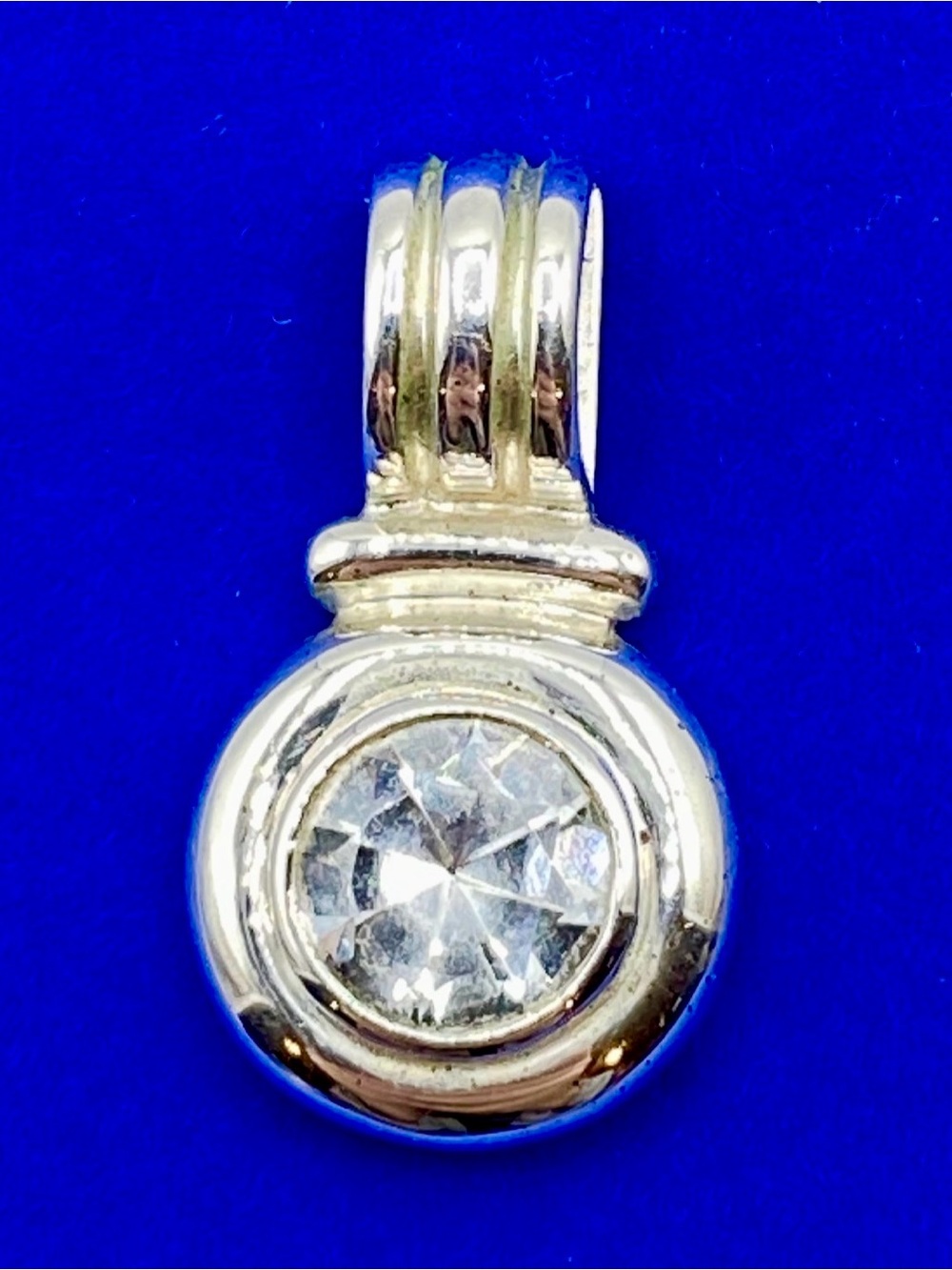 Sterling Silver CZ Circle Pendant